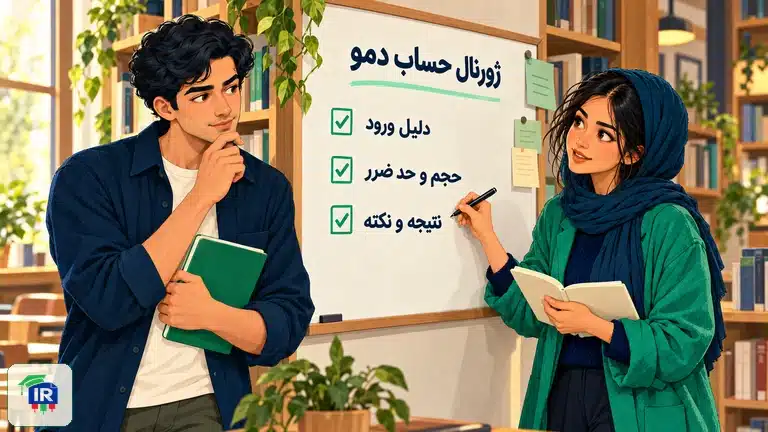 آریا و رویا نتایج معاملههای آزمایشی را در ژورنال ساده بررسی میکنند