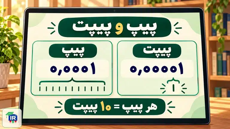 مقایسهٔ بصری یک پیپ با ده پیپت در نمایش پنج‌رقمی یورو دلار و سه‌رقمی دلار ین